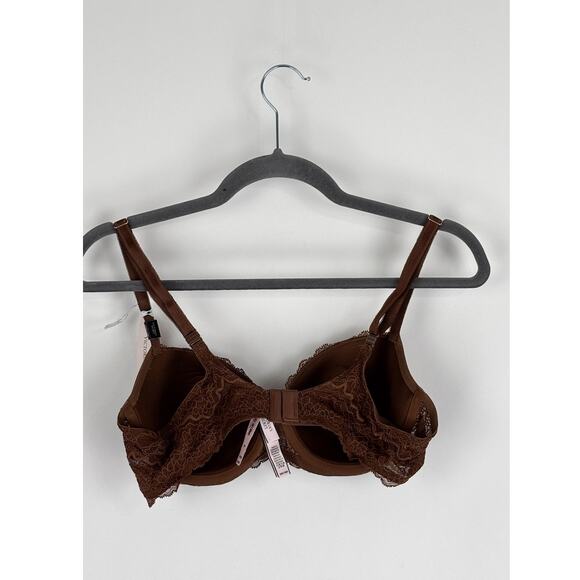 Victorias Secret Smooth Lace Lightly Lined Classic Demi Bra Womens 38B New Brown - Picture 4 of 9